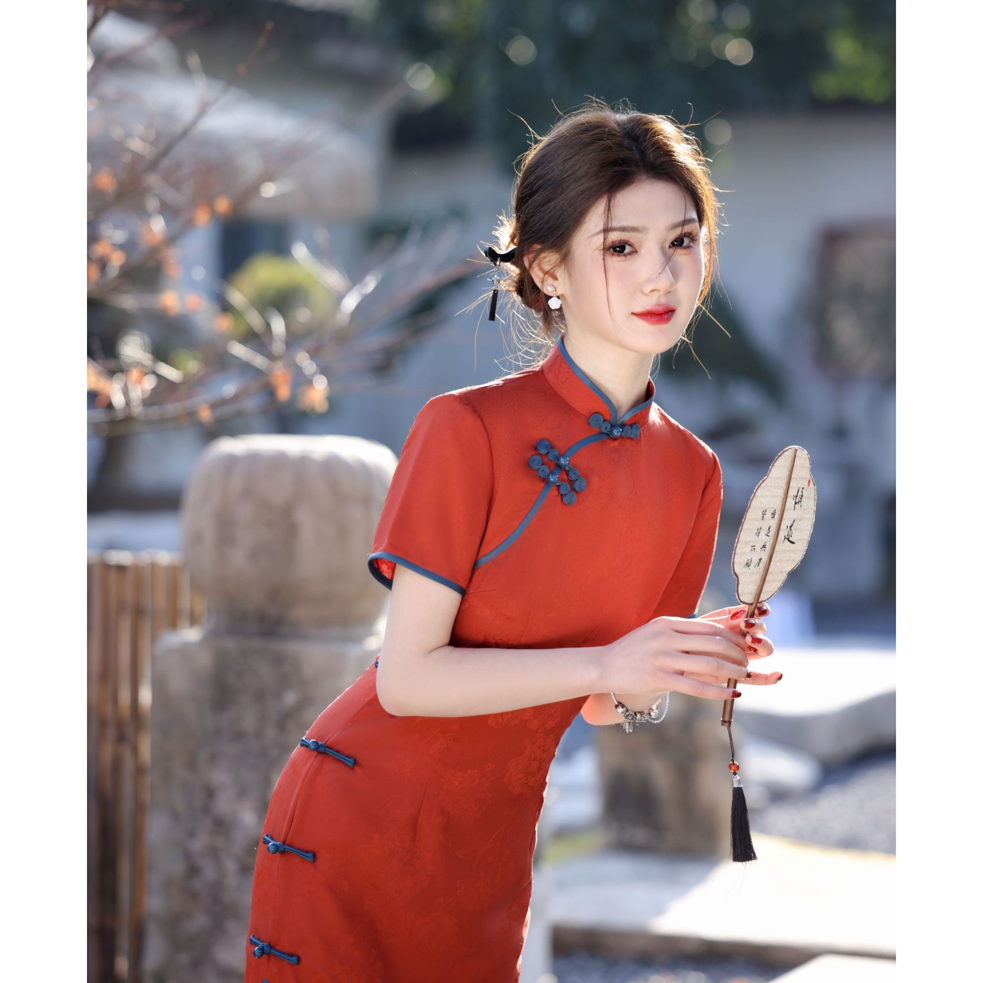 【开门红】红色送考旗袍2025年春夏新款敬酒服订婚连衣裙气质款53