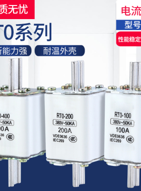 熔断体RT0 RTO-50 100 200 400 600 1000型陶瓷熔断器熔芯保险丝