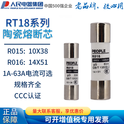 R015熔断器芯子保险丝人民电器