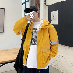 New men's coat in spring, relaxed and casual Hooded Jacket with Hong Kong Style