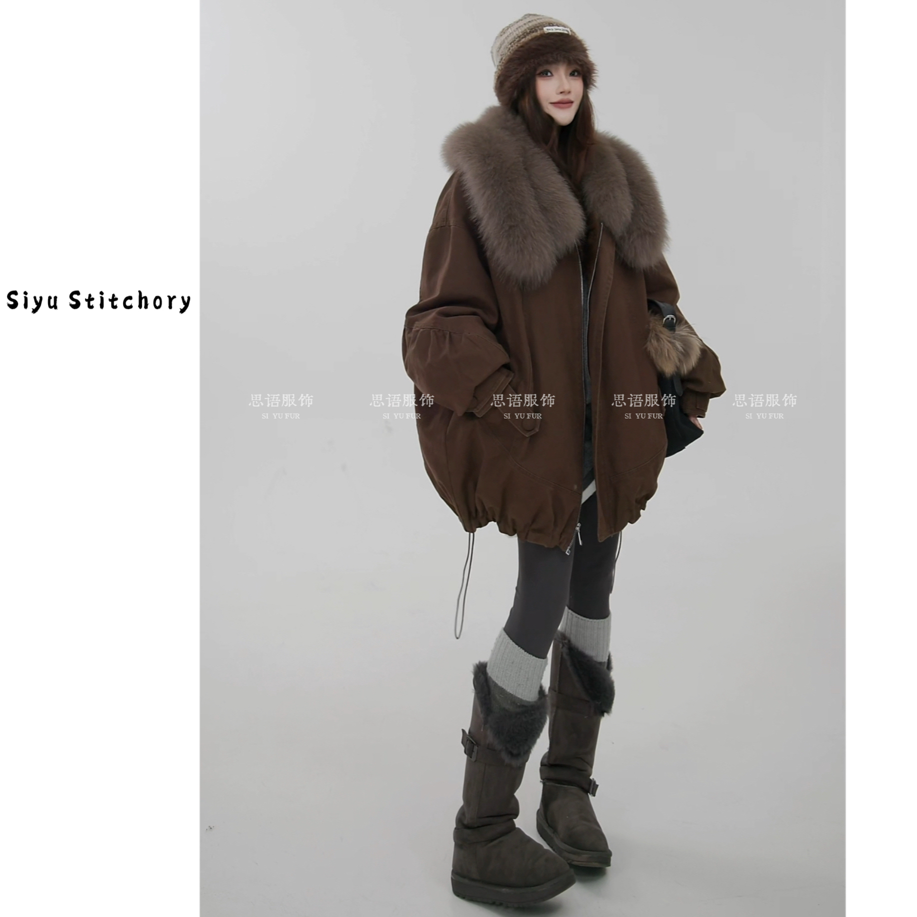 【思语】”聚光灯“ CC251218 原创设计师款狐狸毛领鹅绒服