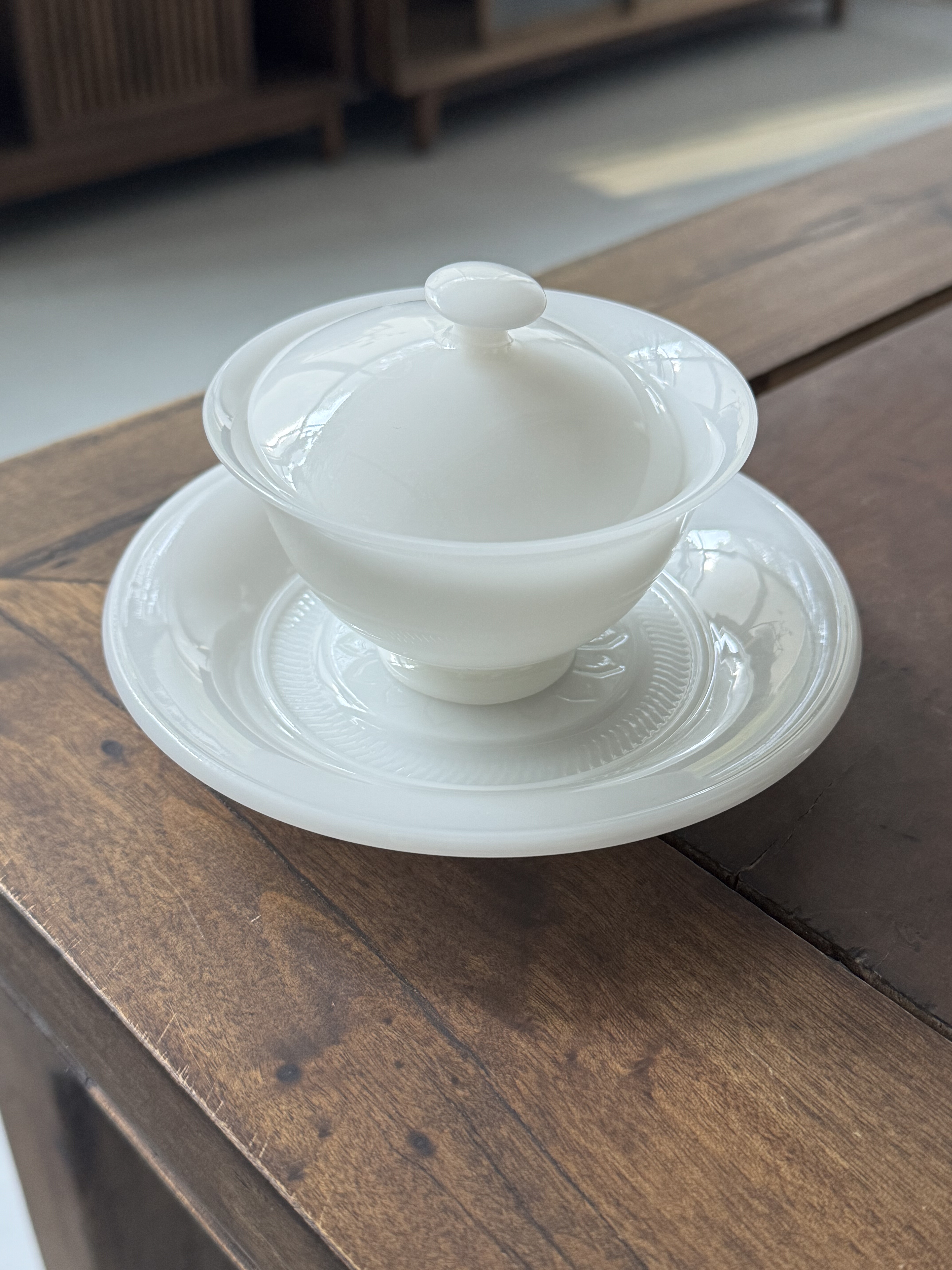 冰种璞玉茶具套装高档礼盒德化功夫茶具整套办公会客泡茶盖碗茶杯