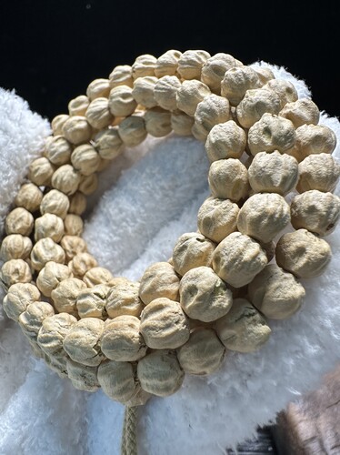 热振百香籽微切莲花桩高密顺纹狂野深坑粉皮麻皮文玩长串新手干净