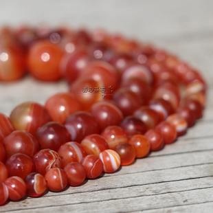 【系石苑】DIY散珠6-12mm西藏天然玛瑙一线天珠药师珠缠丝圆珠