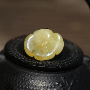 『系石苑』DIY散珠文玩手链饰品配件天然蜜蜡祥云雕件花珠背云4