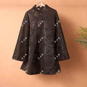 25464素女馆新款 新中式 汉服棉袄斜襟素色棉服