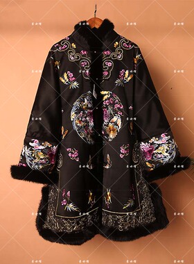 25454新款前后团花纹棉服