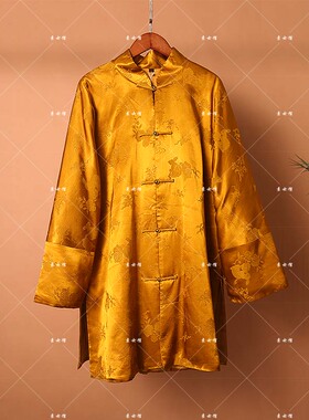 25328素女馆新款素色暗纹对襟棉服汉服