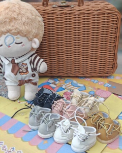 棉花娃娃20cm鞋子娃用板鞋小皮鞋玩具换装配饰