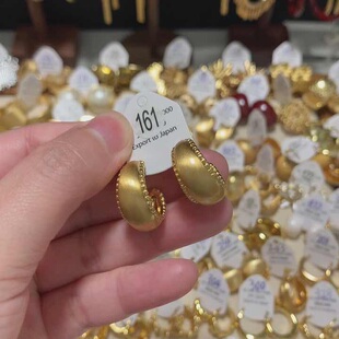 金色哑光耳圈