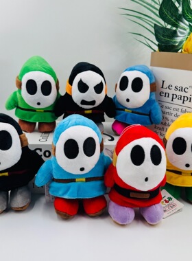 15cm玛丽马里奥小号蓝色黑色害羞小子嘿呵小兵小面具人毛绒公仔