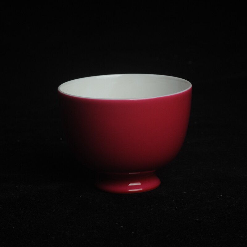美壶网景德镇美杯胭脂红手工主人杯 中式细瓷茶杯 复古风 66cc