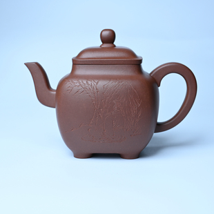 美壶网张海艳紫砂壶纯全手工底曹青鸣远四方茶壶 气势磅礴450cc