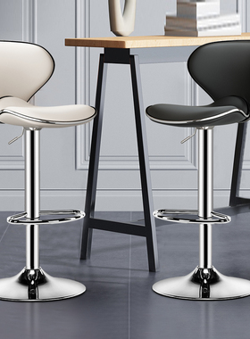 吧台椅家用可升降高脚凳吧台凳现代简约酒吧椅收银前台靠背吧凳子
