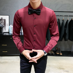 LT130*宫廷风男休闲长袖衬衫夜店酒吧KTV男女款衬衣工作服大码P50图片