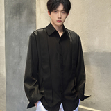 QS141*背带装饰男潮休闲衬衫中性衬衣外套P48，男装衬衫，星座717A