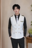 QS758*纯色双排扣马甲娱乐城马甲工装短剧服务生马甲P50，男装背心/马甲，星座717A