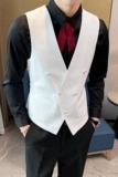 LP706-2023男短款休闲马甲外套酒吧KTV马甲工作服大码P50，男装背心/马甲，星座717A