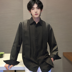 QS141*背带装饰男潮休闲衬衫中性衬衣外套P48图片