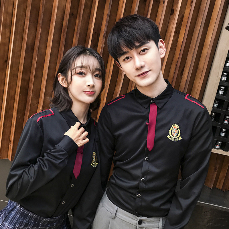 QC104*2023情侣学院风空少长袖衬衫夜店KTV学生工作服大码P50,男装衬衫,星座717A