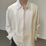 QS036*褶皱法式男长袖衬衫酒红色P48，男装衬衫，星座717A
