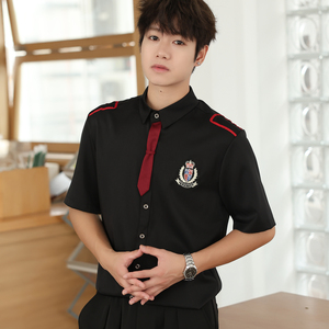LT137*JK风男学院风短袖衬衣班服男女同款P40