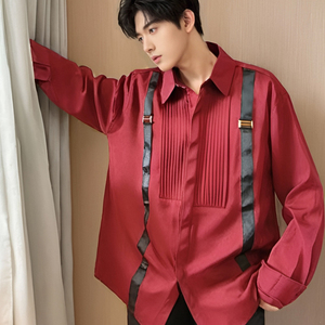 QS017*男法式休闲长袖衬衫伴郎服P48图片