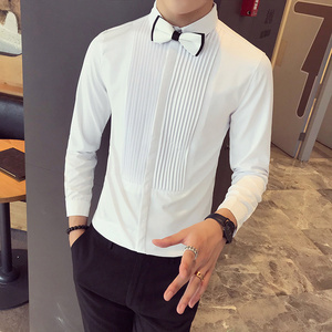 SC036-宫廷男潮韩版长袖衬衣夜店酒吧发型师服务生衬衫工作服P50图片