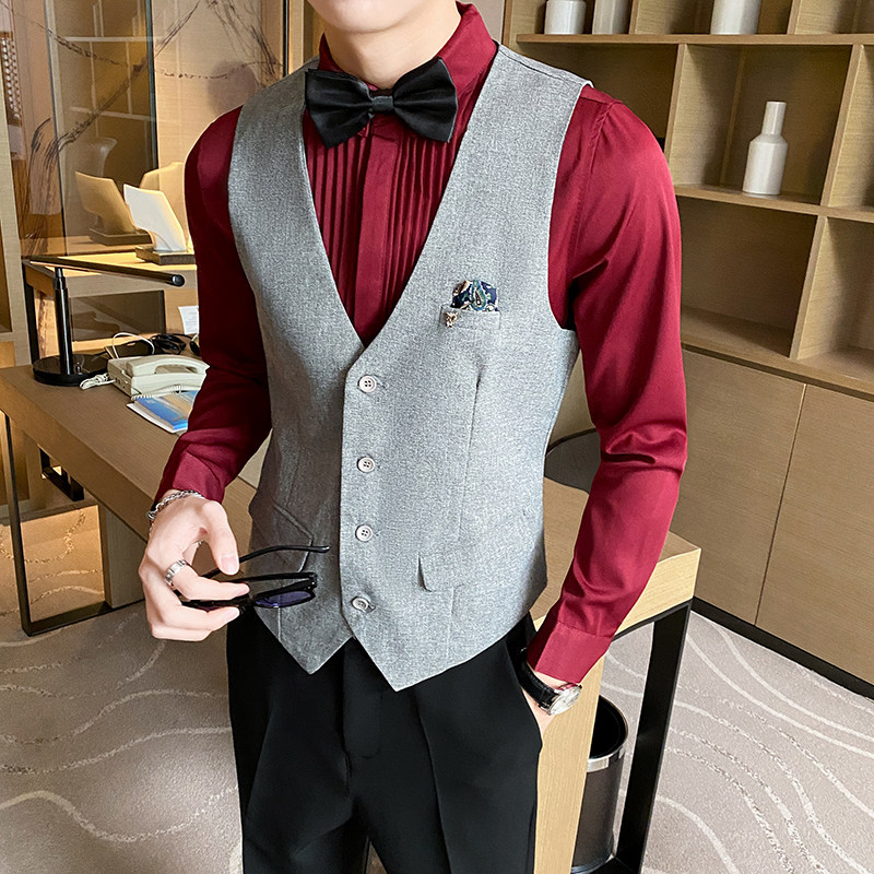 8731*男女同款休闲马褂外套酒吧餐厅服务员台球室马甲工作服P50,男装背心/马甲,星座717A