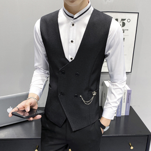 LP810*双排扣V领男休闲马甲夜店酒吧KTV员工工作服P50图片