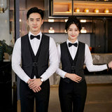 GZ805*条纹假两件男女同款酒吧KTV餐厅工作服外套马甲P50，男装背心/马甲，星座717A
