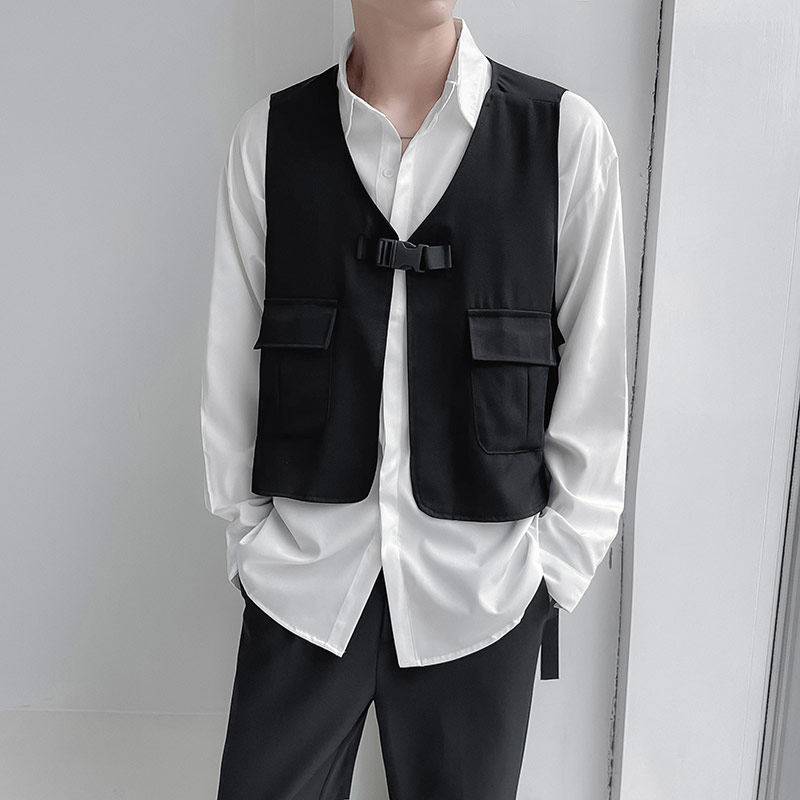 QS901*2024新款中性男宽松潮马甲外套披肩小马褂P45,男装背心/马甲,星座717A