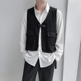 QS901*2024新款中性男宽松潮马甲外套披肩小马褂P45，男装背心/马甲，星座717A