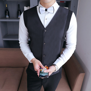 YC101-春秋男衬衫马甲两件套夜店酒吧KTV衬衫工作服大码P55图片