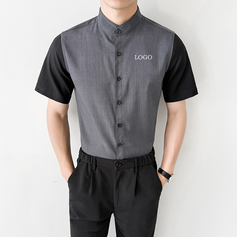 LT138*男女款服务员短袖衬衫酒店咖啡店服务生衬衣P38，男装衬衫，星座717A