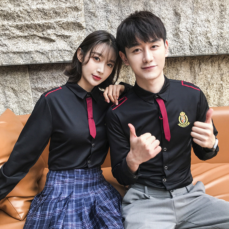 QC104*2023情侣学院风空少长袖衬衫夜店KTV学生工作服大码P50,男装衬衫,星座717A
