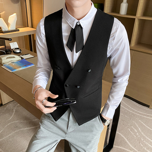 8706*2023青年商务休闲马甲KTV餐厅营业员服务员马甲工作服P50图片
