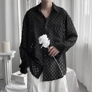 QS001*店主风潮男女款中性长袖衬衫宽松衬衣外套P55图片