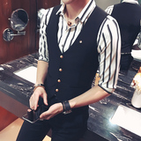 Y8741-春季男单排扣休闲马甲夜店酒吧KTV理发师工作服大码潮P50，男装背心/马甲，星座717A