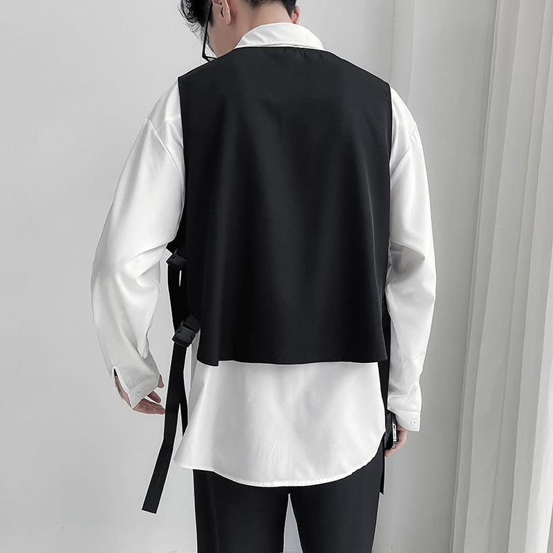 QS901*2024新款中性男宽松潮马甲外套披肩小马褂P45,男装背心/马甲,星座717A