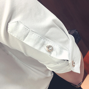 YC026-宫廷风中袖七分袖衬衫大码夜店酒吧理发师工作服衬衣P40图片