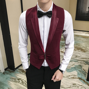 LP796*新款蝴蝶扣大翻领男休闲马甲夜店酒吧KTV服务生马甲工装P50图片
