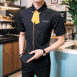 LT136*男女短袖领带装饰奶茶店衬衣工作服营业员衬衫定制LOGOP40图片