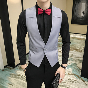 LP794*2023男单排扣短款马甲夜店酒吧KTV马甲工作服可定制LOGOP50图片