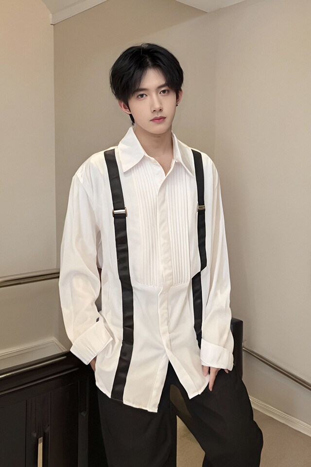 QS017*男法式休闲长袖衬衫伴郎服P48,男装衬衫,星座717A