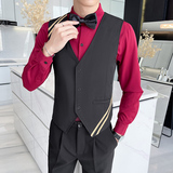 LP798*2024新款男韩版单排扣营业员服务员KTV马甲工作服P50，男装背心/马甲，星座717A