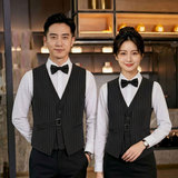 GZ805*条纹假两件男女同款酒吧KTV餐厅工作服外套马甲P50，男装背心/马甲，星座717A