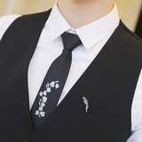 Y8755-V纯色可拆卸胸针单排扣男修身马甲外套休闲马甲男P50，男装背心/马甲，星座717A