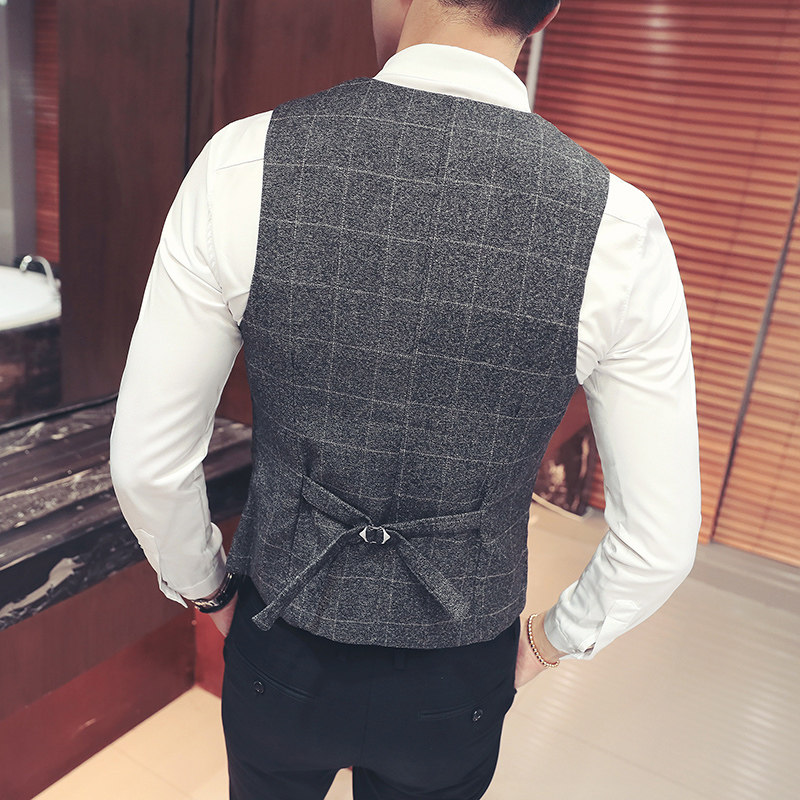 Y8754-男韩版单排扣马甲外套休闲商务男马甲服务生马甲工装P50,男装背心/马甲,星座717A