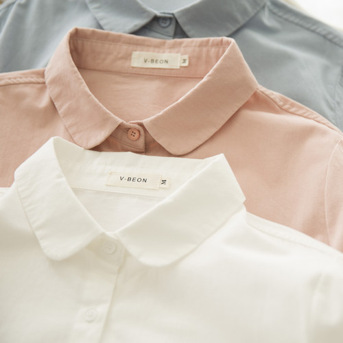 娃娃领白衬衫女设计感小众长袖